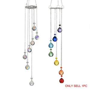 Rainbow Suncatcher Crystal Sun Catcher, Colorful Prism Outdoor Wind Chimes, Garden Suncatchers for Windows, Outdoor Stained Glass Decor, Garden Accessories