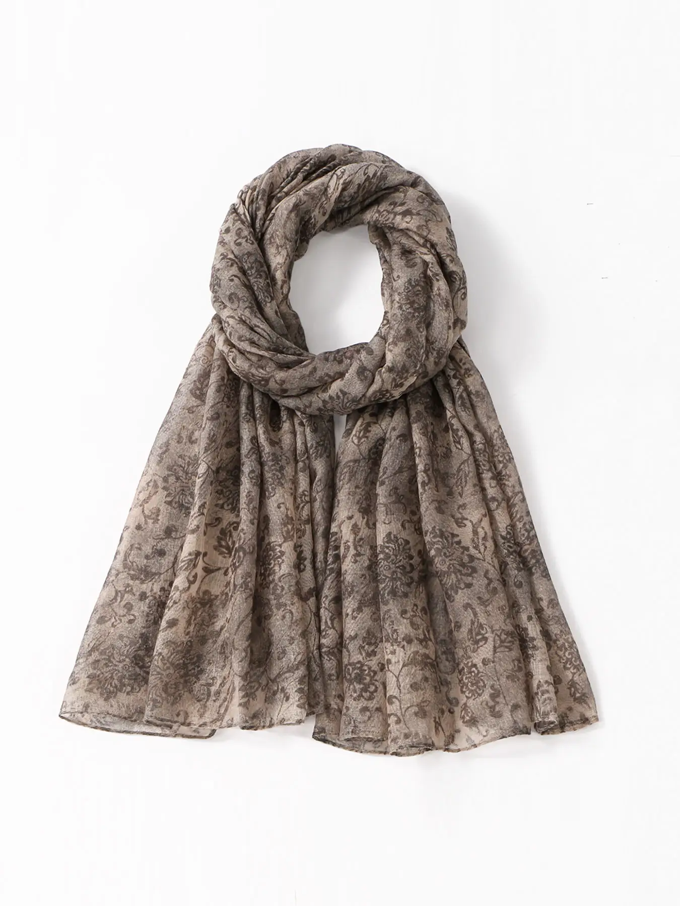 1pc Vibrant Modestfashion Bohemian floral printed Balinese scarf, suitable for women, light and transparent shawl, Elegant hanging Muslim headscarf is