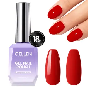 Gellen Bright Red Gel Nail Polish, 18ml – Vibrant Rose Red Gel Polish Manicure Smooth