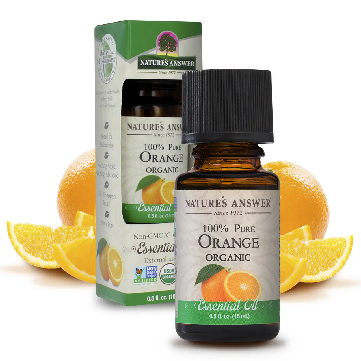Nature’s Answer USDA Organic Orange Essential Oil, 100% Pure, 0.5 fl oz. (15ml) | Natural Aromatherapy Oil for Diffuser/Humidifier, Steam Distilled | Made in USA