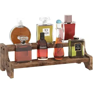 2-Tier Wooden Display Stand – Compact Perfume & Cosmetic Organizer | Tiered Riser for Countertop & Vanity