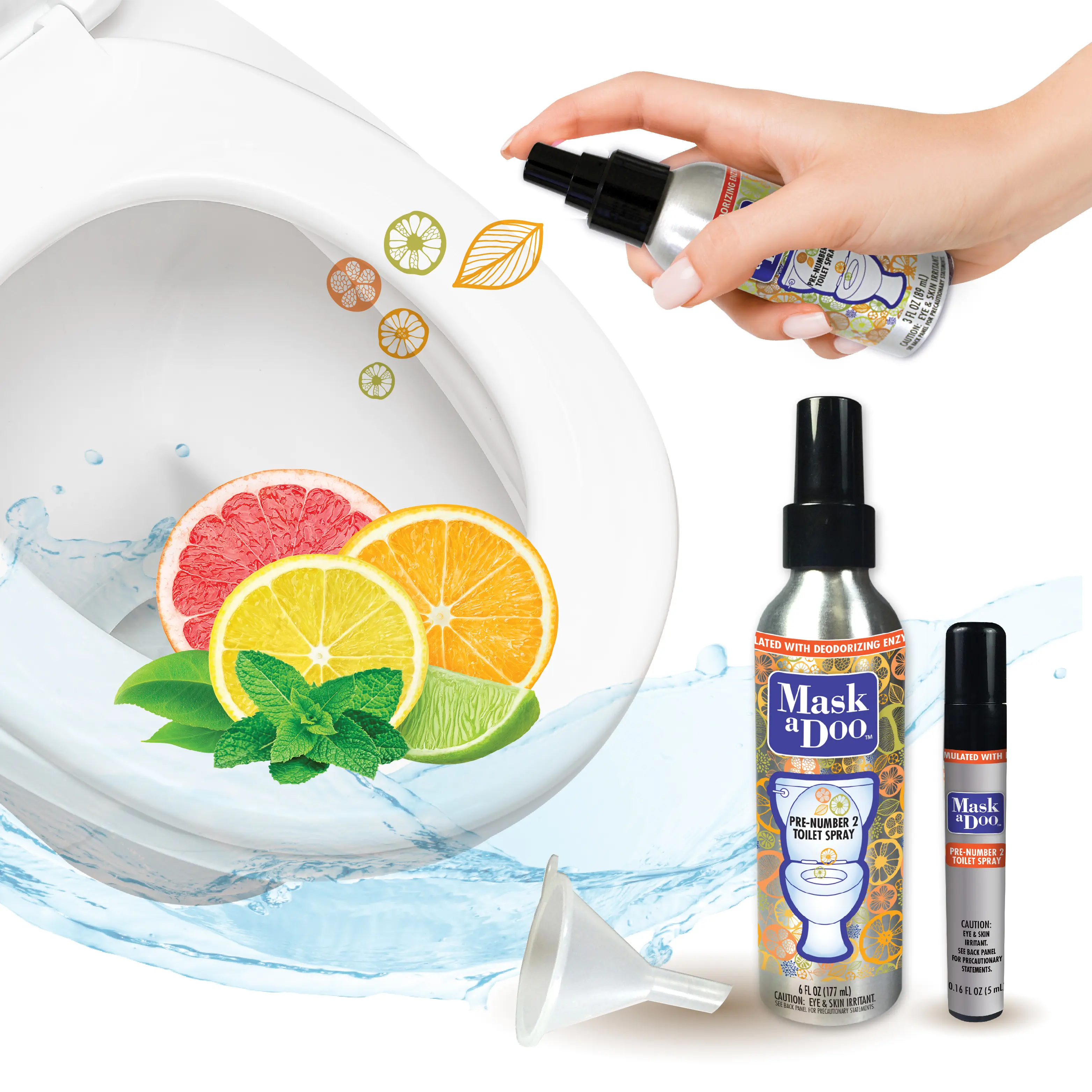 Sani 360° MaskaDoo Before You Go Enzyme Formulated Toilet Spray Neutralizes Bad Odor. Deodorizes bathroom with a Clean Citrus Peppermint Scent.