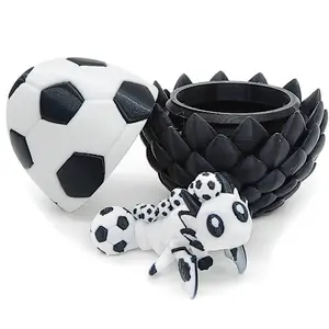3D Printed Football Dragon Egg and Soccer Dragon Statue, Decorative Animal Sculpture for Home Office, Unique Gift Idea, Easter Basket Filler