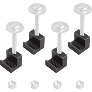 Upgraded  Tool Box Mounting Kit Comes With Fastening Nuts - Aluminum Pickup  Bed Toolbox Mounting Kit - Universal Black  Tool Box Tie Downs Accessories - J-Hooks Crossover Fixed Kit