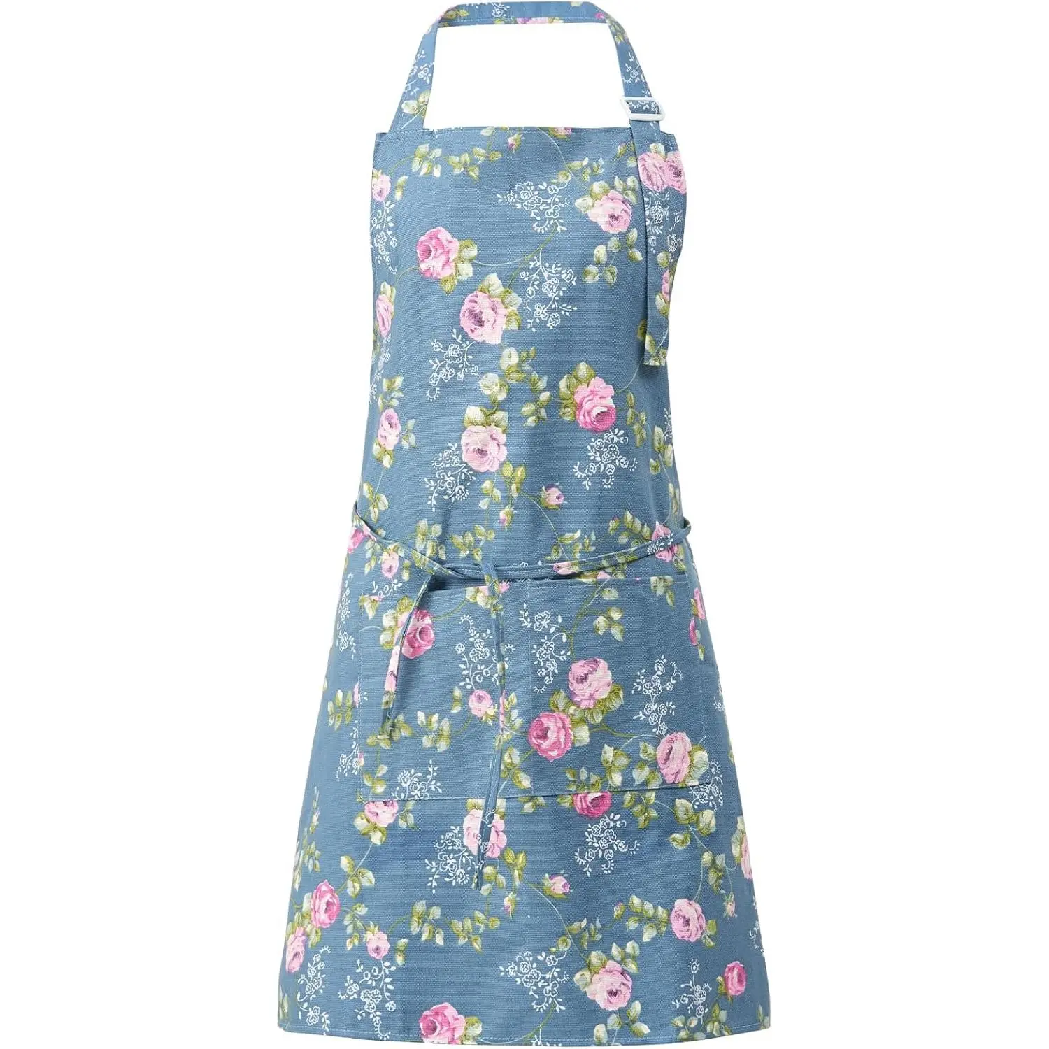 Aprons for Women with Pockets Cotton Linen Cooking Kitchen Baking Soft Durable Floral Gardening Apron
