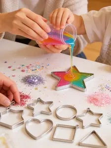 Stainless Steel Geometric Metal Connector, DIY Jewelry Making Mold, UV Resin Crystal Mould, Necklace Pendant Frame, 1pc