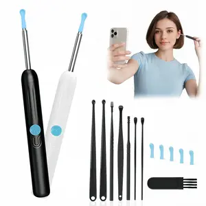 Smart Visual Ear Cleaning Tool with 5 Replaceable Silicone Tips, Includes Ear Care Kit, WiFi Connected, Compatible with Phone & Tablet