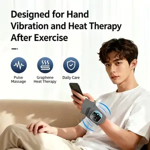 2026 Upgraded USB Rechargeable Hand Massager with Heat for Arthritis & Carpal Tunnel, 3 Modes 9 Levels with Heating for Hands & Wrist, Portable Electric Wrist Support Gift for Men Women - Daily Care for Outdoor, Work, Cycling, Winter Hand Warmer