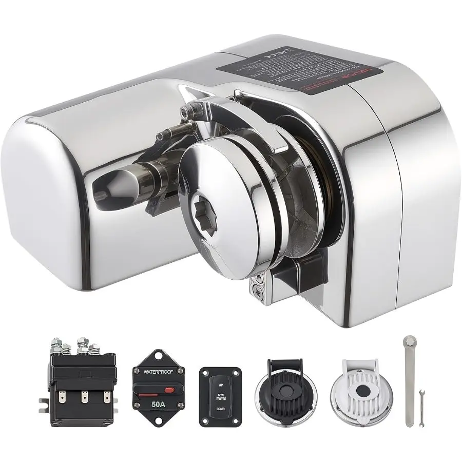 VEVOR Fishing Windlass, 12V DC Windlass Anchor Systems Fit for 1/4 ...