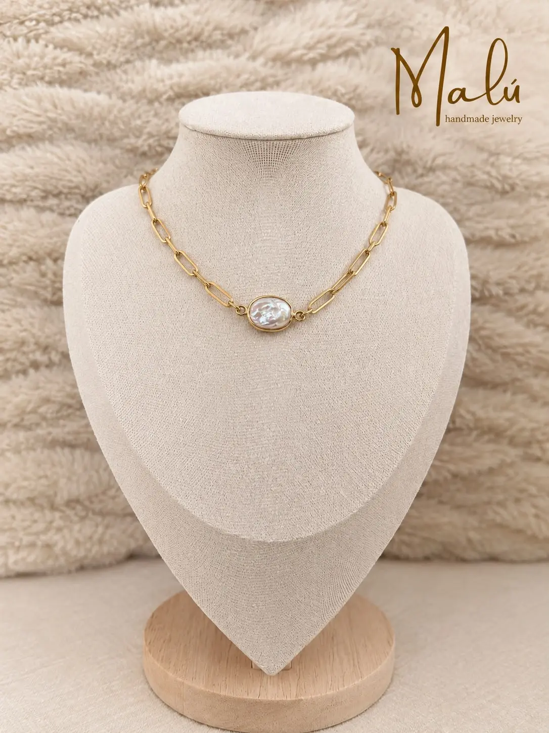 Pearl Shell Chain | Cadena de Acero con Dije de Callo de Perla