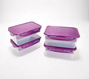 LocknLock Set of 4 Rectangles w/ Removeable Divided Inserts