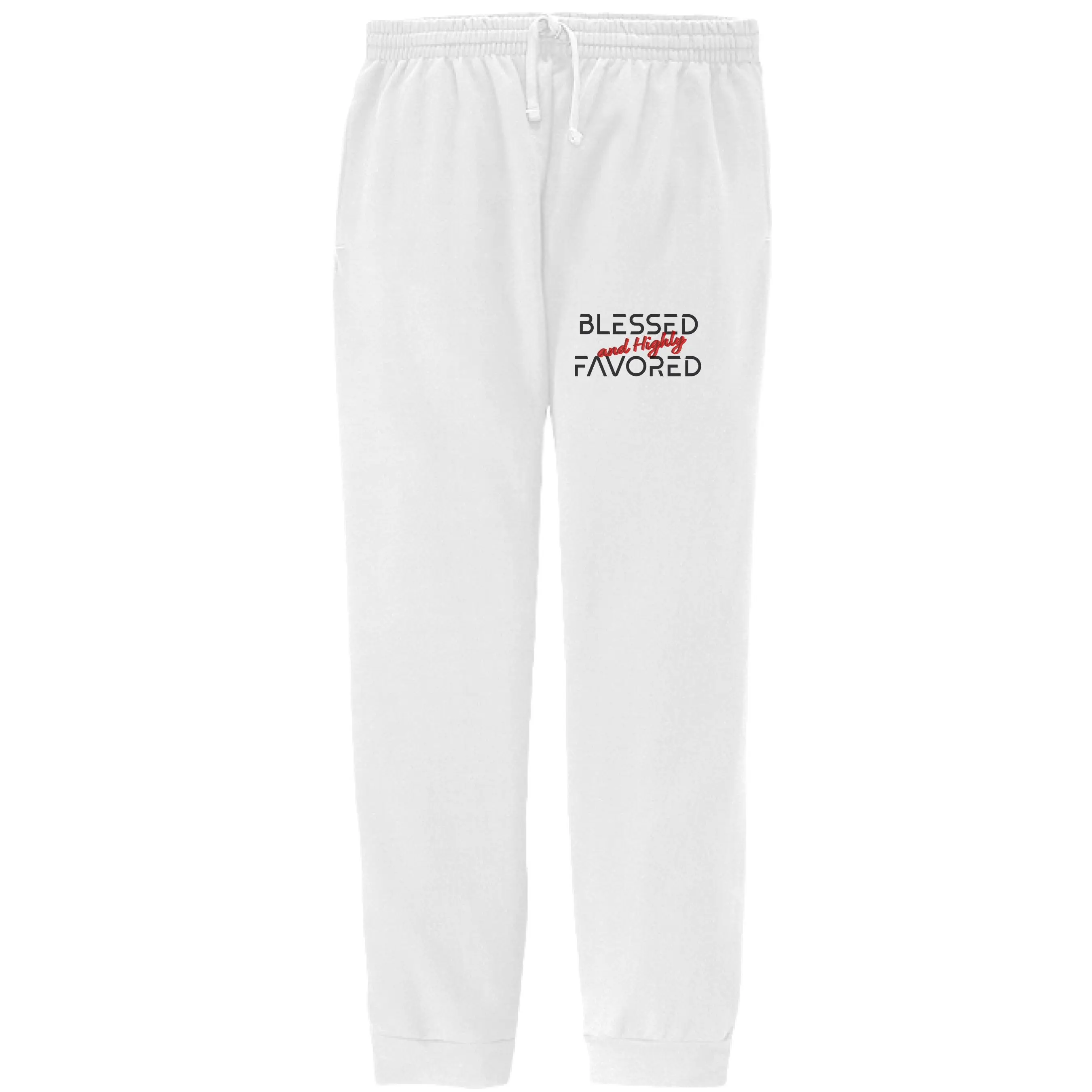 Aesthetic Christian Joggers - Minimalist Blessed & Highly Favored Lounge Pants