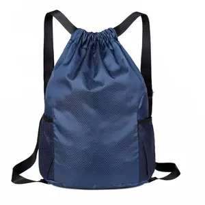 Unisex Drawstring Backpack Bag Sport Gym Sackpack, Outdoor Sports Bag, Large Capacity Gym Bag with Mesh Side Pockets, Adjustable Shoulder Straps, Suitable for Travel, Sports, Fitness Training