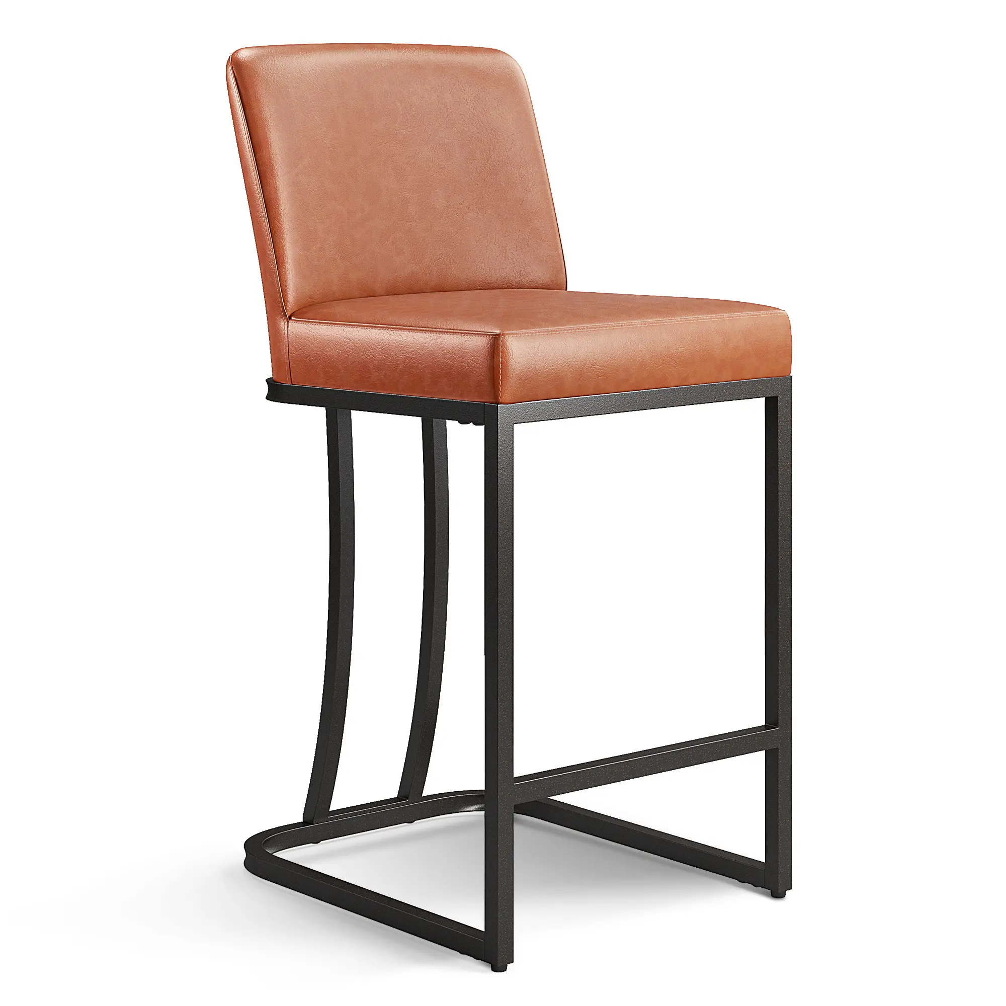 Brown Smooth Faux Leather + Black Curved Frame