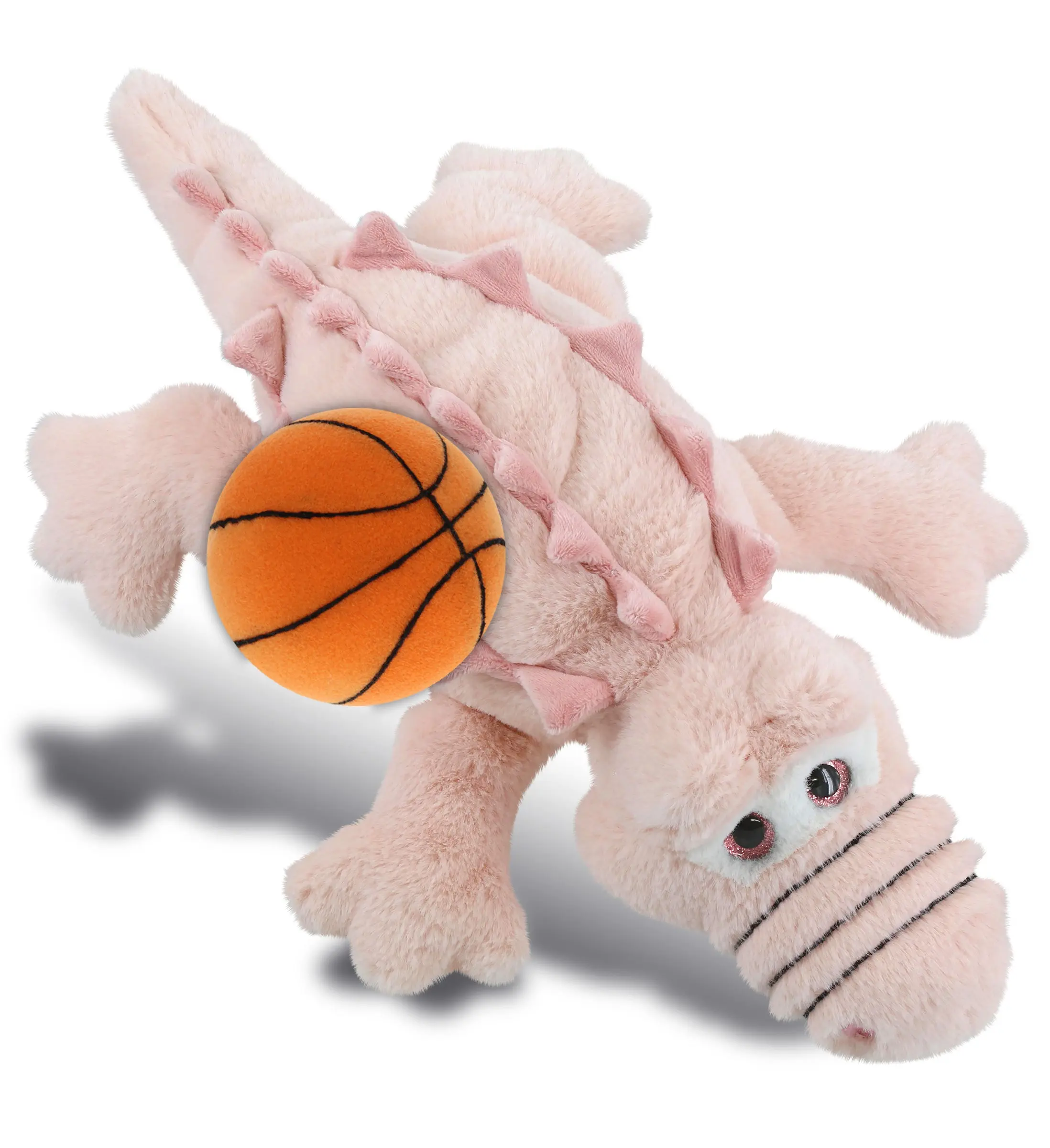 PLUSH BASKETBALL - SUPER-SOFT PLUSH - PINK ALLIGATOR LARGE 17"