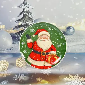 A423. Set of 2 Cute Christmas Ceramic Plates — High-Value Breakfast & Dessert Plates