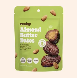 Realsy Organic Natural Healthy Ready-to-Eat Medjool Date Snack Pack, Almond Butter-Filled, 2.1 oz