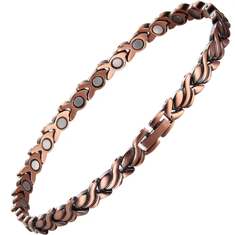 Women's Magnetic Anklet Bracelet, Boho Anklet, Copper Material, Adjustable Design, Vintage Style, Summer Jewelry, Wearable Jewelry, Trendy Fashionable Accessories, Perfect for Daily Wear