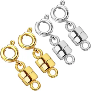 OHINGLT Magnetic Necklace Clasps and Closures,Gold and Silver Plated Jewelry Clasps Converters for Bracelet Necklaces Chain