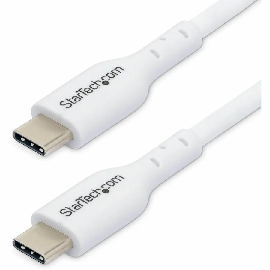 StarTech 6.6ft 2m USB-C Charging Cable Charge & Sync 60W 3A PD USB 2.0 Laptop Charger Cable White USB C Charging Cord