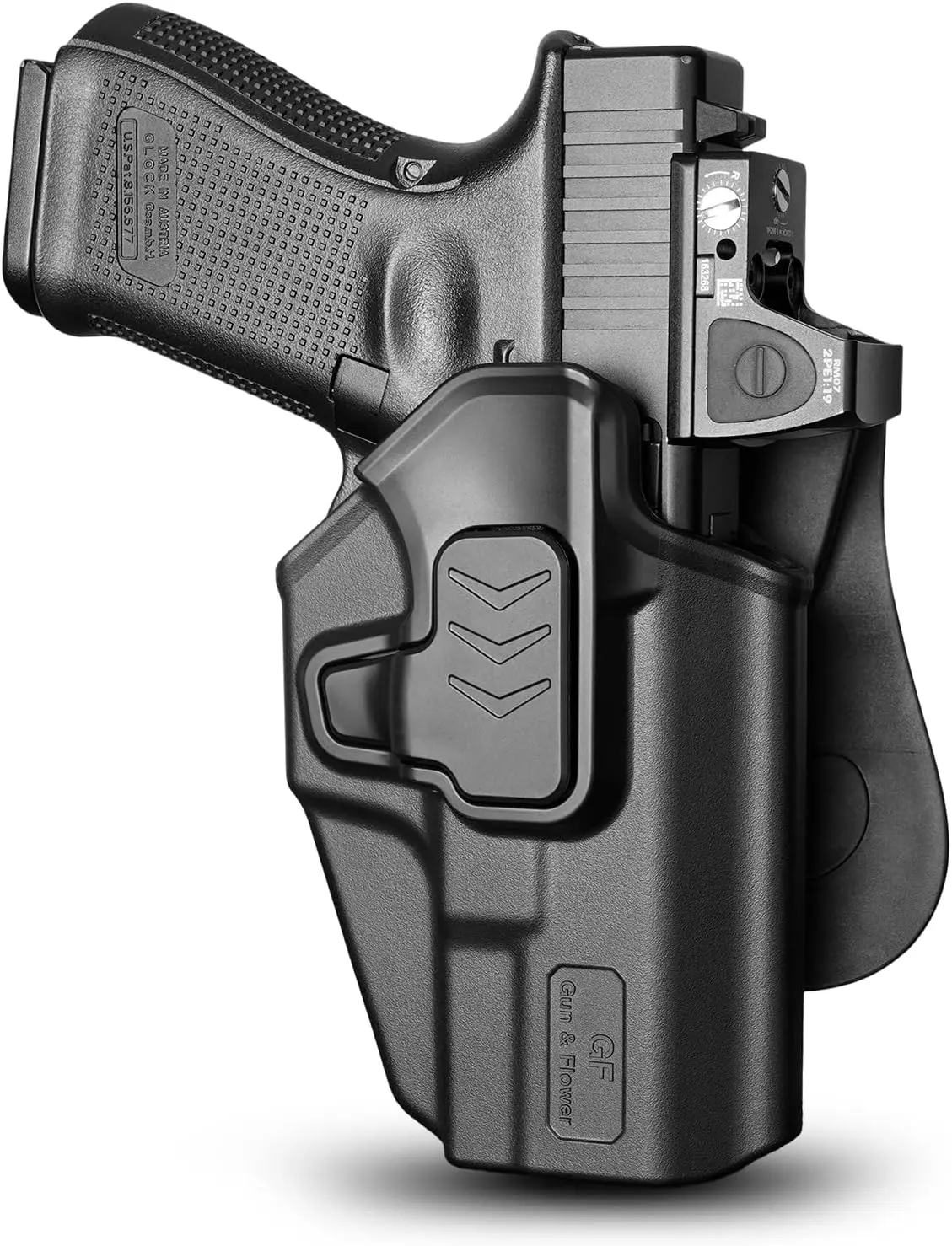 G19 OWB Holster W/Index Release Fit Glock 19/19X/23/26/32/44/45 Tailored fit for Glock 19/26 (Gen 3-5), 19X, 23/32 (Gen 3-4), 44, and 45,Ruger RXM, PSA Dagger compact,Shadow Systems MR920,Optic-Compatible,Right Hand, competition,dealsforyoudays