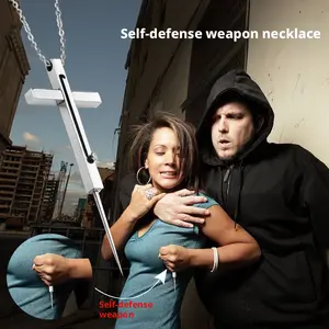 Portable Self Defense Necklace for Women Hidden Emergency Alarm Anti Attack Safety Jewelry Legal Personal Protection