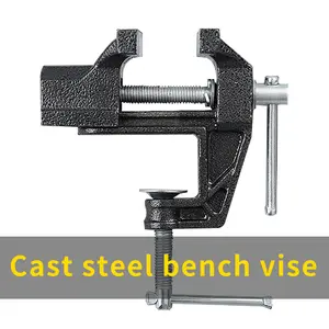 OUDISI 1 Cast Steel Universal Bench Vise, Mini Multi-Function Table Clamp, DIY Workbench Clamp, Adjustable Precision Fixture Suitable for DIY woodworking, craft molds, metal fabrication, furniture assembly, and assembly workshops