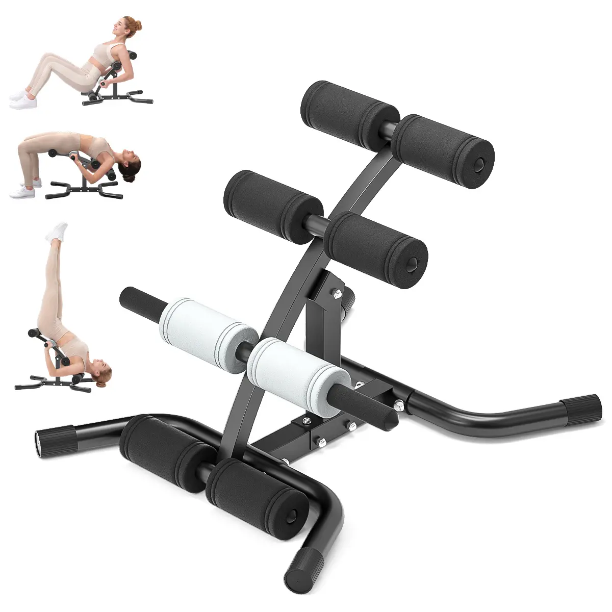 RELIFE Mini Inversion Table - Compact Steel Frame Workout Equipment, Unisex At-Home Gym Back Extension Machine with Foam Rollers, Back & Glute Trainer, 330lb Capacity Exercise & Gym Equipment