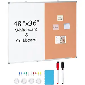 VEVOR 36x 24 Whiteboard Cork Board Combo with Aluminum Frame - 2 - in - 1 Magnetic Dry Erase Bulletin Board for Wall Mount - Ideal for School, Home, OfficeVEVOR Super Brand Day