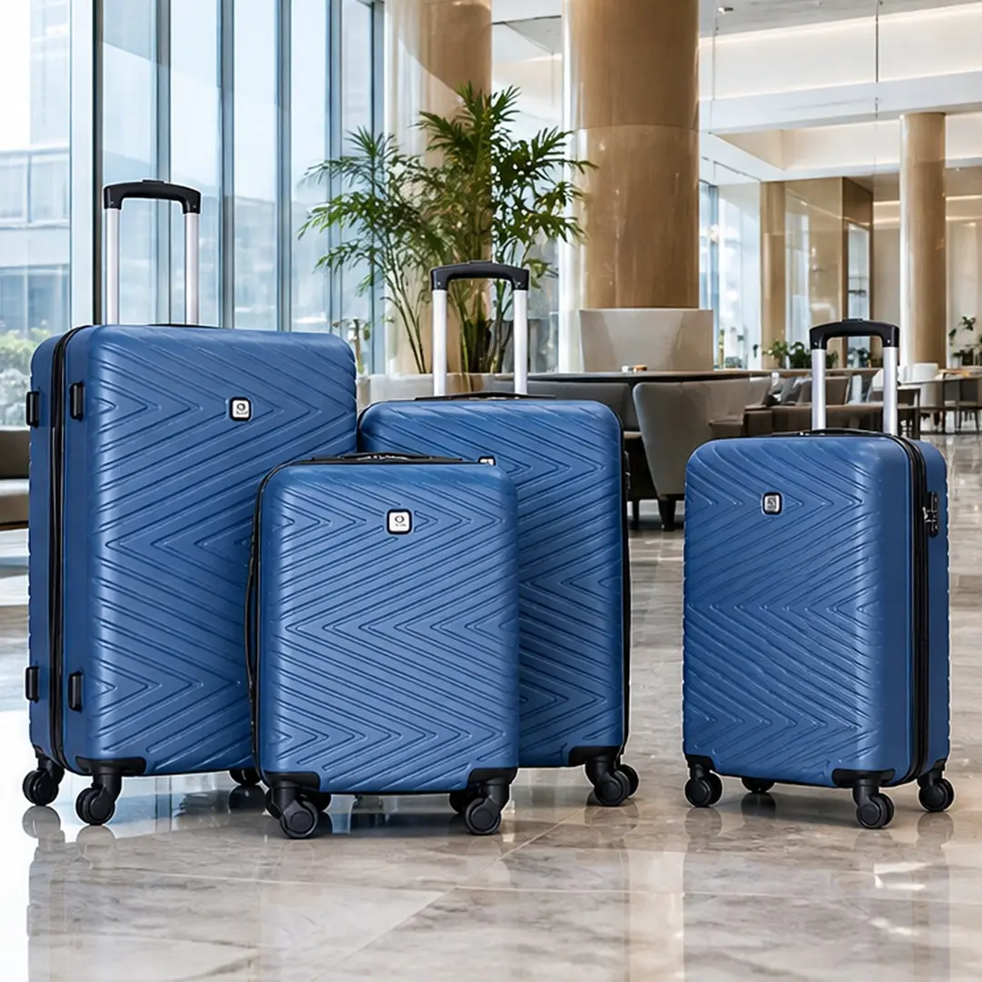 ARCH 4-Piece ABS Lightweight Luggage Set with Spinner Wheels, TSA Lock, 16/20/24/28 Inch Suitcases, Multiple Color Options, Hard Shell Travel Bag for Carry-On and Checked, Blue, ABS, Black/Blue/Dark Blue/Fluorescent Green Color Options