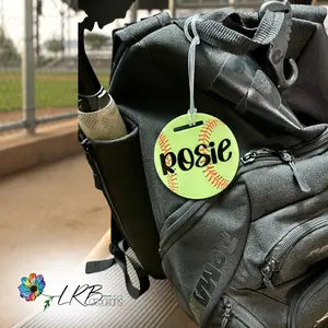Softball Bat Bag Tag - Personalized Bag Tag - Zipper Pull - Equipment Bag - Player Gift - Softball Mom - Custom Sports Bag Name Tag