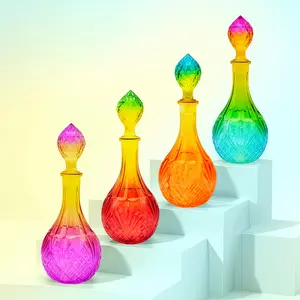 Vintage Glass Decanter with Airtight Stopper, Elegant Wine & Whiskey Carafe, Multifunctional Glass Vase, Ideal Gift for Men, Wine Bottle