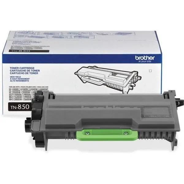 Brother TN850 Black High-Yield Toner Cartridge, Compatible with Brother HL-L5000D, 8,000 Pages Print Capacity, Brother Hl-L5000d Blk Tnr 8,000 Pages (High Yield)
