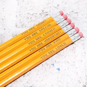 6 engraved pencils with saying as shown