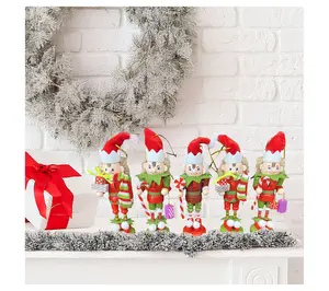 Santa's Workshop 5" Elf Nutcracker Ornaments, Set of 5