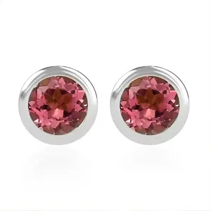 Shop LC D'Joy Poke Free  Pink Tourmaline 0.50 ctw Stud Earrings in Rhodium Over Sterling Silver