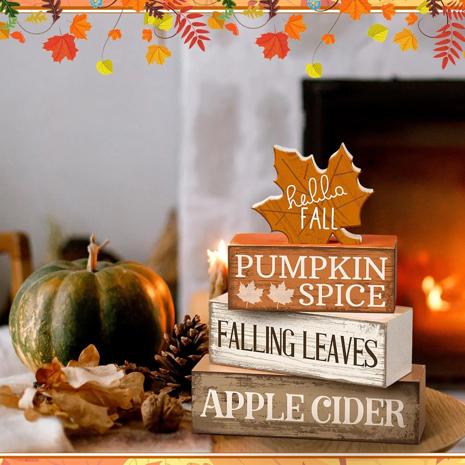 4pcs Christmas Table Centerpiece | Christmas Tree, Wooden Signs, Tiered Tray Decoration Set, Rustic Cute Tabletop Decor, Suitable For Dining Tables, Fireplaces, Coffee Corners, Office