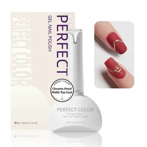 Matte Top Coat Chrome Proof, 15ML No Wipe Matte Top Coat Chrome Isolation Powder-Resist Velvet Finish Valentines Gel Polish for Nail Art Painting Long Lasting UV Light Cure Nail Art DIY