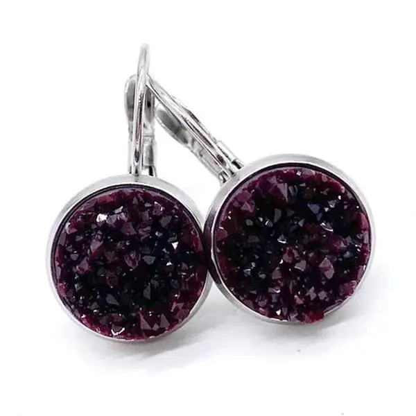 Autumn Round Dangles - Black Cherry