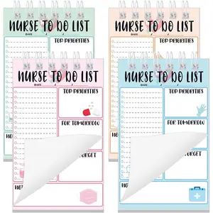 4 count Cna Week Gifts 4 x 6 Inch Nurse   Nurse Notepad Spiral  Daily Notebook Undated Notepad Planning Pads for Office Supplies