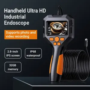Borescope with 2.8" IPS Screen, Handheld Endoscope Borescope for Auto Repair, Semi-Rigid Snake Cable Car Inspection Camera