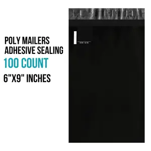 100 Large Poly Mailers 10x13 Shipping Bags for Small Business – Self Sealing Package Envelopes Black
