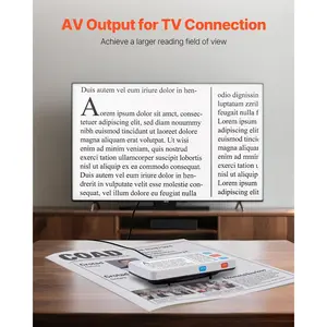 VEVOR Portable Digital Magnifier, 5-inch HD Electronic Video Magnifier for Low Version, 4X - 32X Zoom Electronic Reading Aid with 17 Color Mode, AV Output, Foldable Handle 5-Level Screen Brightness