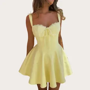 Women’s Cinched Puffy Strap Dress