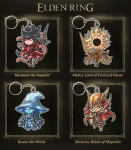Elden Ring Acrylic Keychain Featuring Ranni Malenia Messmer and Midra, Game Character Charm with High Quality Print, Collectible FromSoftware Merchandise, Stylish Accessory for Bags Backpacks and Keys, Gift for Elden Ring Fans