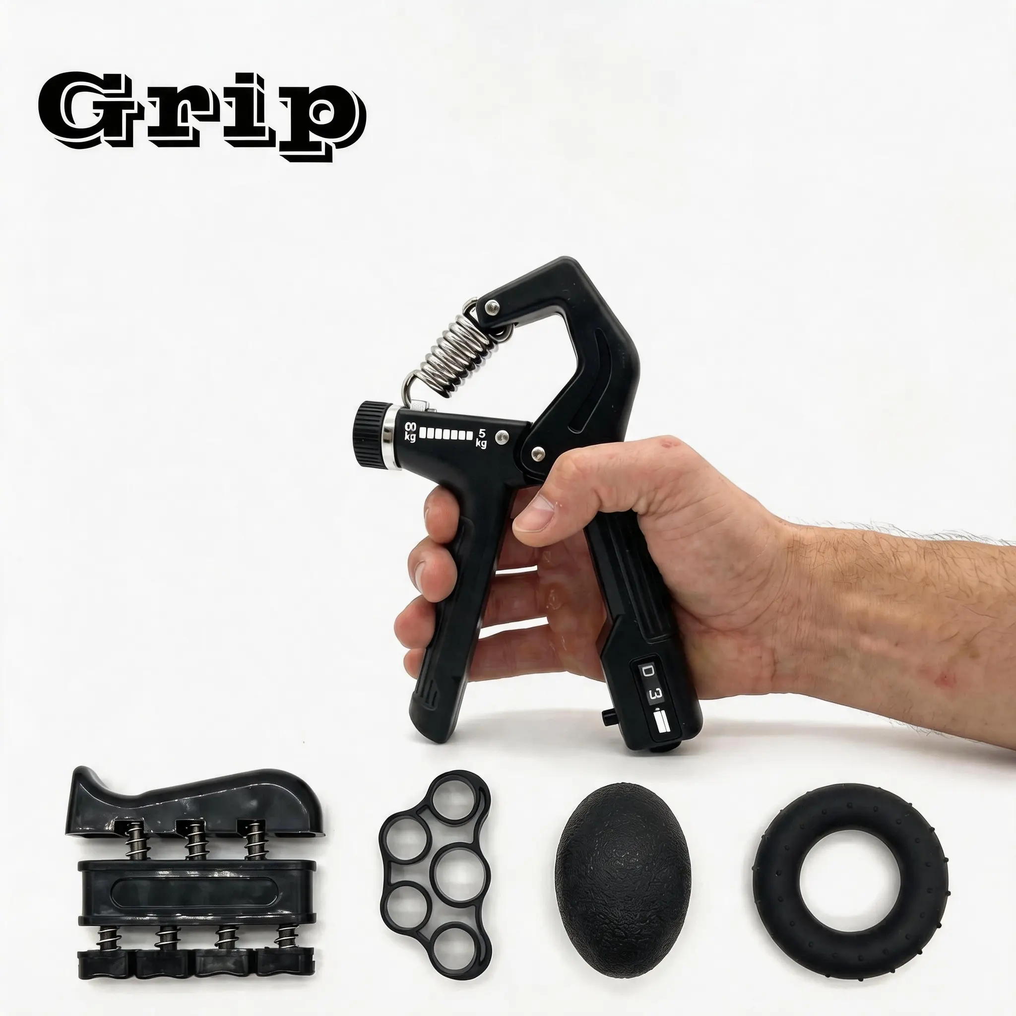 5-in-1 Hand Therapy & Grip Strength Kit | Adjustable Resistance Exerciser for Carpal Tunnel, Arthritis & Recovery