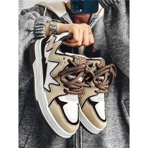 New Men’s Summer Shoes, Stylish PU Leather Sneakers, Thick Sole Non-Slip Height-Increasing Durable Casual Sports Shoes, Comfortable Low-Top Footwear