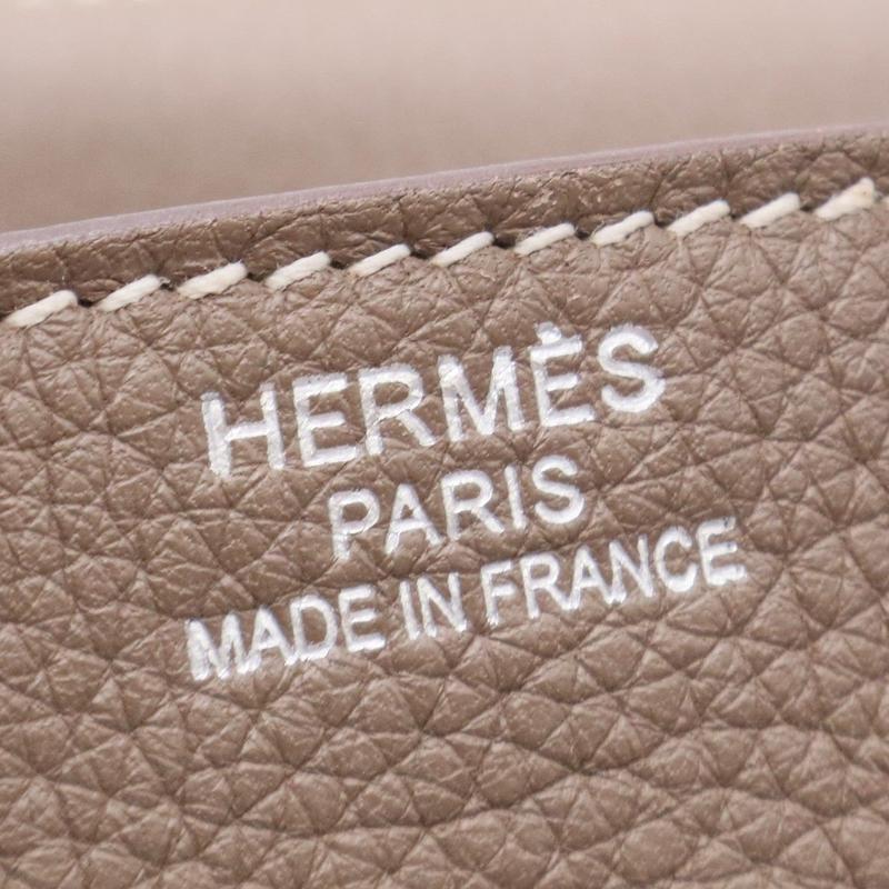 Pre-owned HERMÈS leather Tote Bags Hermes Togo BIRKIN 35 Color Gris Etoupe Palatium Hardware (full price 18999)
