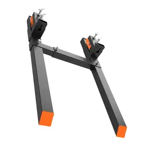 Heavy Duty 60" Clamp-On Pallet Forks for Tractor Buckets – 4000 lbs Capacity – Adjustable Stabilizer Bar – Skid Steer Loader Attachment – Ideal for Industrial Material Handling