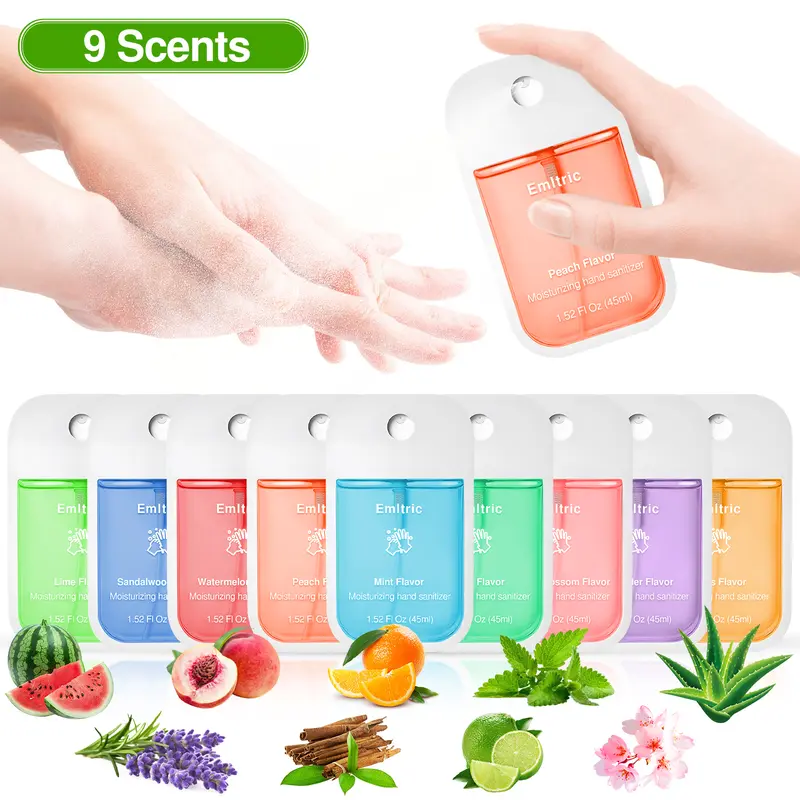 Alcohol-Based Hand Sanitizer Spray 45ml - Portable, Hydrating Moisturizer Mist with Fruit Plant Fragrance - Ideal for Travel, Family Birthday Gifts